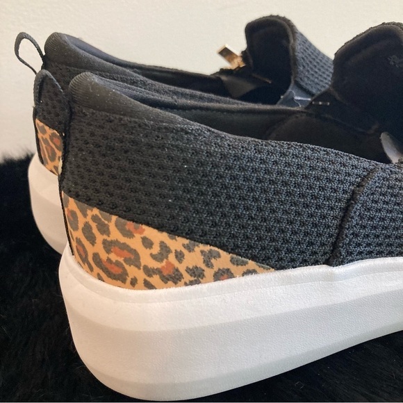 RYKA Sz 9.5W Surround Fit Slip  On Chunky Heel Canvas Animal Print Zipper Shoes - Picture 4 of 12